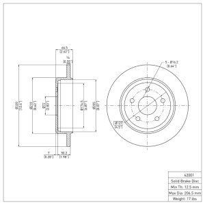 Jeep Commander Brake Rotor (1) - Rear - R1 Concepts - Plain - `05-`10